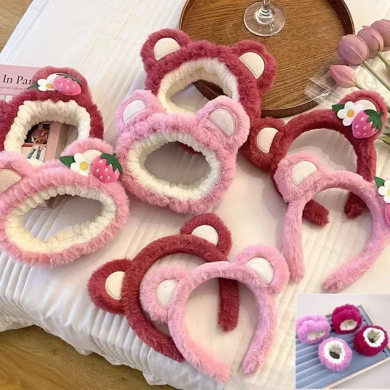Hair Care Korean Products - Strawberry Bear Special Facial Hair Band,